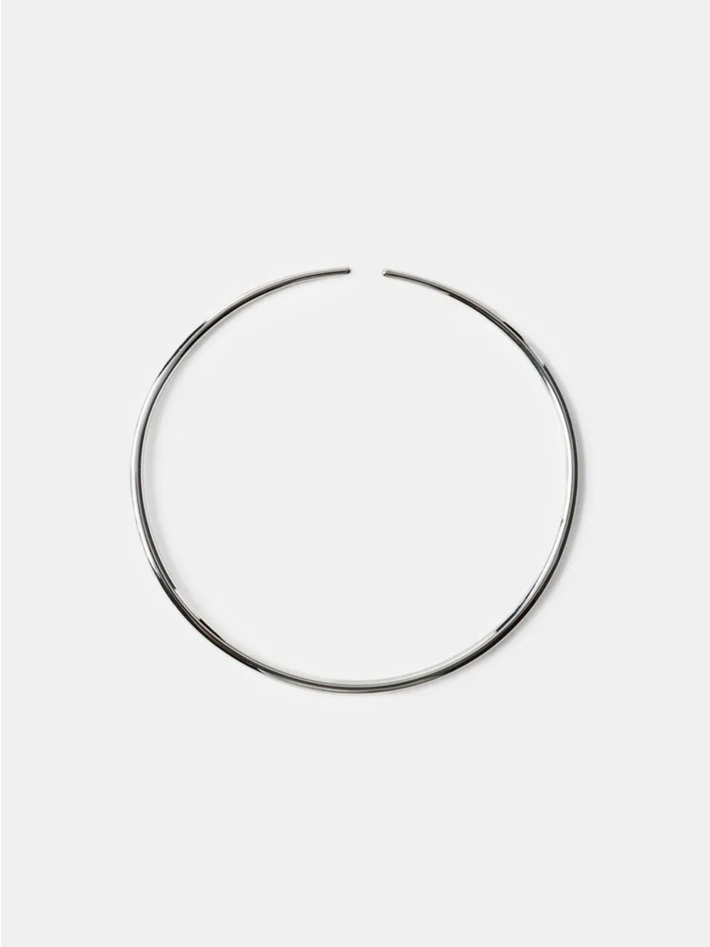Contemporary Flexible Silver Omega Choker Collar Necklace